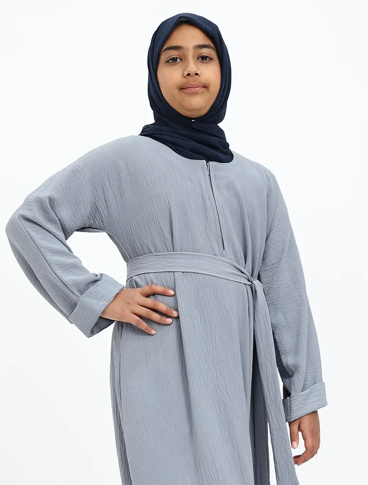 Denim Linen Feel Basic Girls Abaya